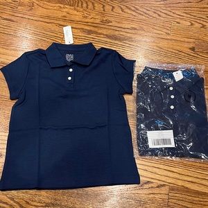 Navy collared polo shirts